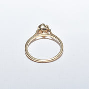 14K Tulip Diamond Solitaire Ring, Minimalist Gold Flower Ring, Size 8 Scant US