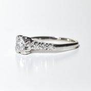 Estate 14K White Gold Diamond Engagement Ring, Size 5.75 US