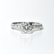 Estate 14K White Gold Diamond Engagement Ring, Size 5.75 US