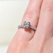 Estate 14K White Gold Diamond Engagement Ring, Size 5.75 US