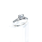 Estate 14K White Gold Diamond Engagement Ring, Size 5.75 US