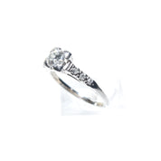 Estate 14K White Gold Diamond Engagement Ring, Size 5.75 US