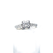 Estate 14K White Gold Diamond Engagement Ring, Size 5.75 US