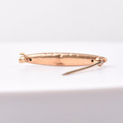 Antique 14K Pink Enamel Seed Pearl Diaper Pin, Mini Gold Bar Pin, Edwardian Art Deco Jewelry, 2.5cm