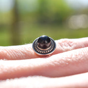 Sterling Silver Black Onyx Bead Ring By James Avery, Mini 925 Bombe Ring, Vintage Jewelry, Size 5 1/2 US