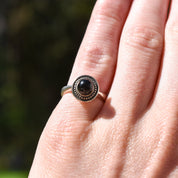 Sterling Silver Black Onyx Bead Ring By James Avery, Mini 925 Bombe Ring, Vintage Jewelry, Size 5 1/2 US