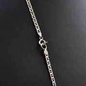 Italian Sterling Silver Flat Mariner Link Chain, 3mm Links, 30 1/4" Chain