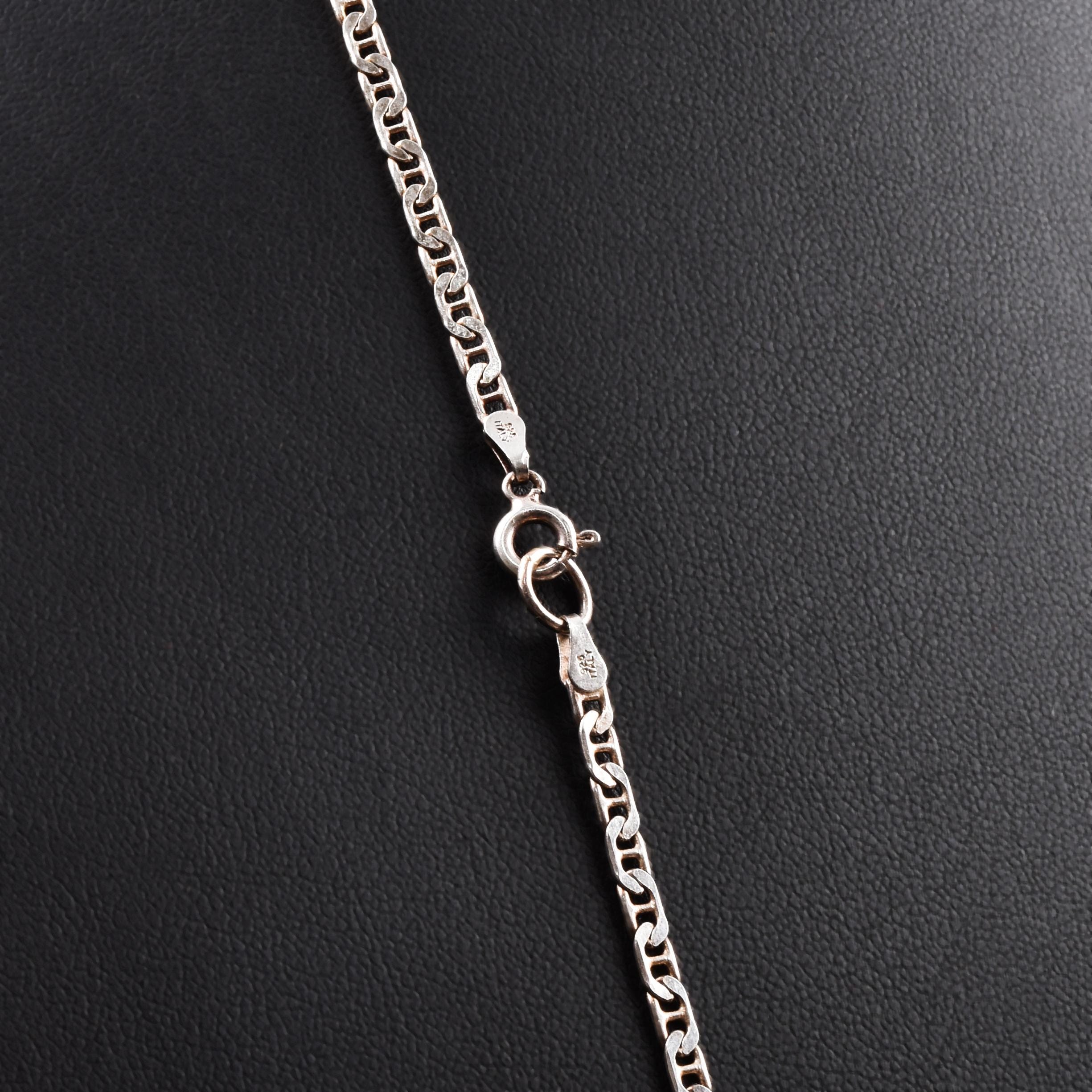 Italian Sterling Silver Flat Mariner Link Chain, 3mm Links, 30 1/4" Chain