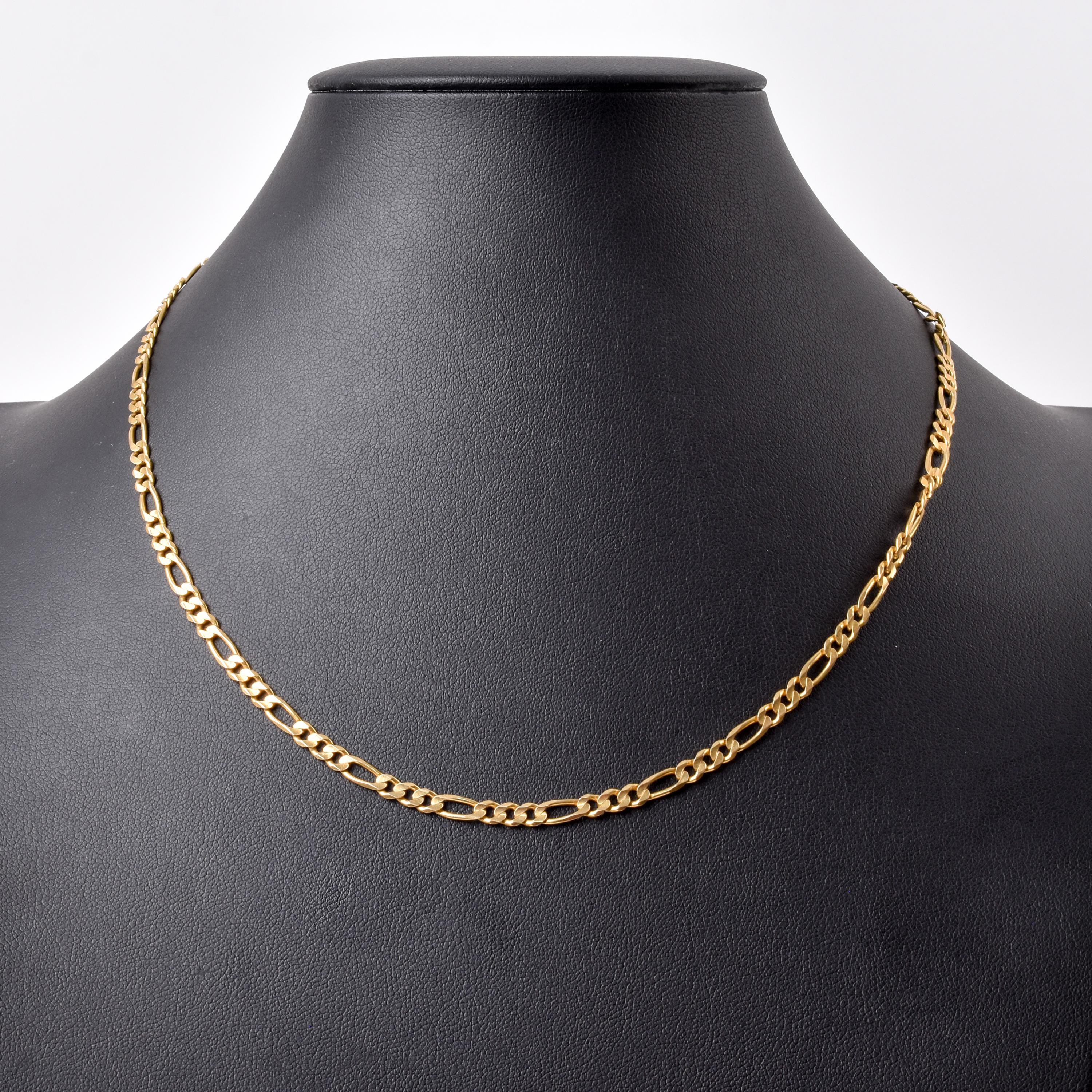 14K Gold Vintage Figaro Chain