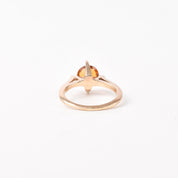 10K Gold Orange Citrine Solitaire Ring, Estate Jewelry, Size 4 1/2