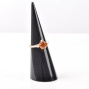 10K Gold Orange Citrine Solitaire Ring, Estate Jewelry, Size 4 1/2