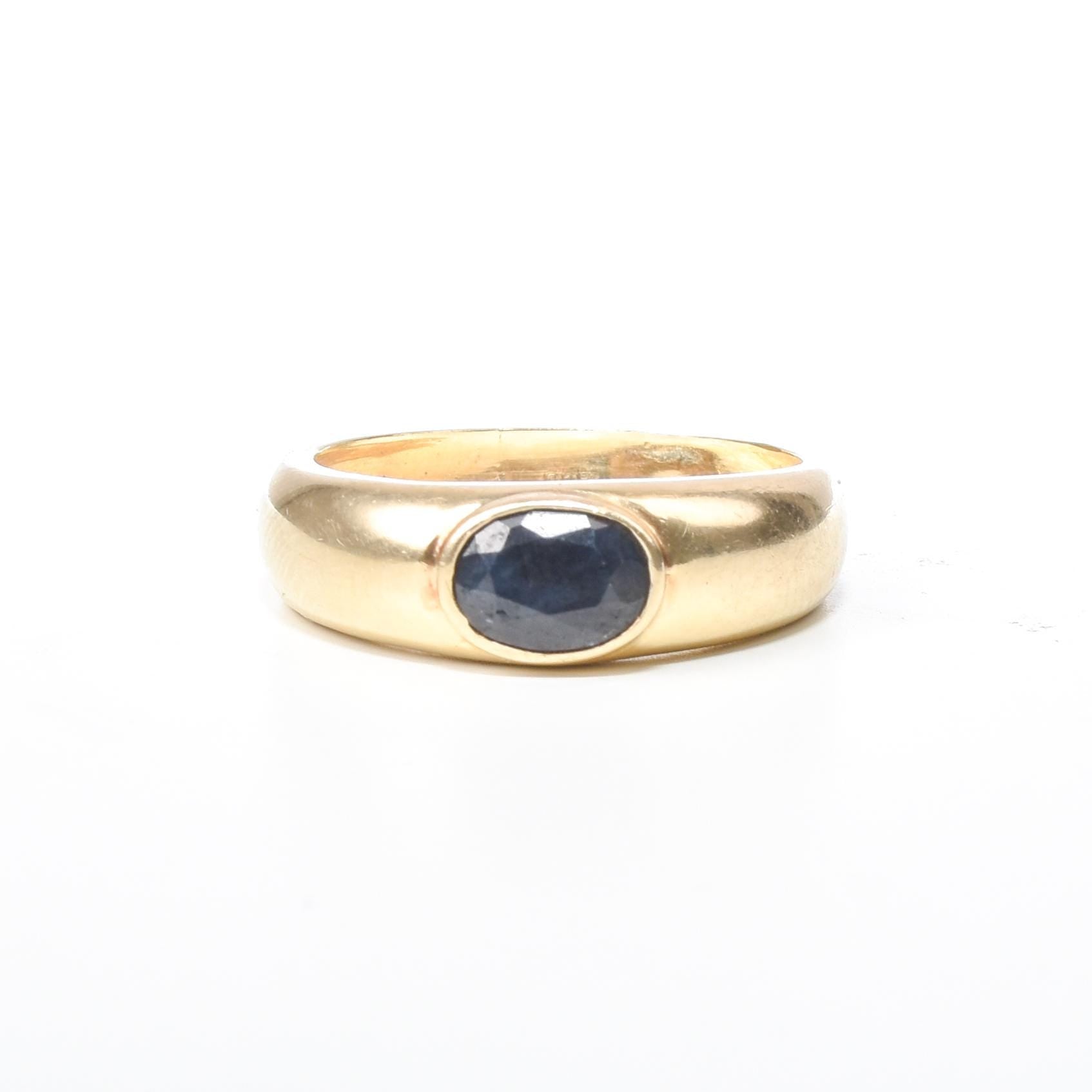 14K Italian Gold "Ellipse" Sapphire Ring