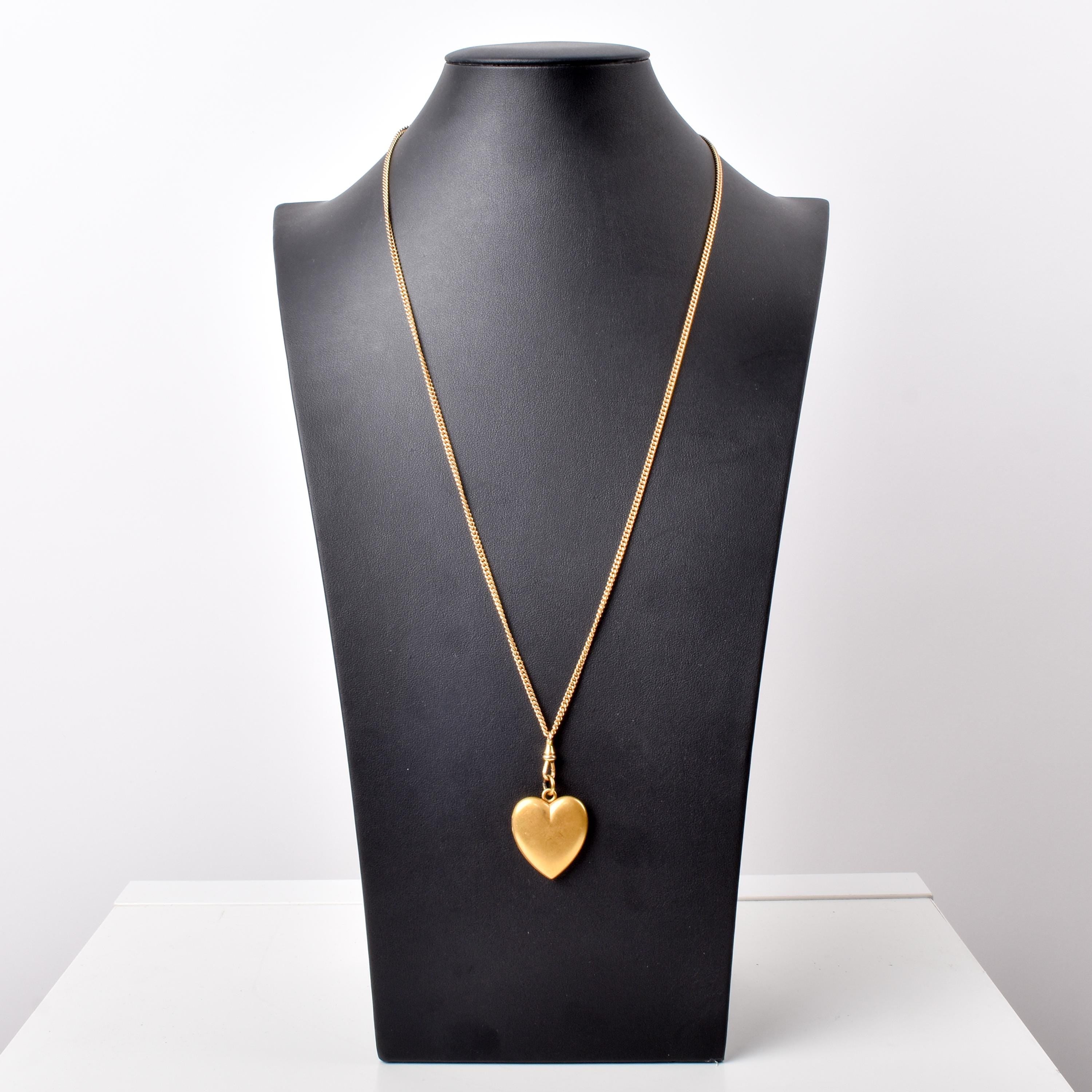 8K Gold Curb Chain with Wightman & Hough Gold Filled Heart Locket