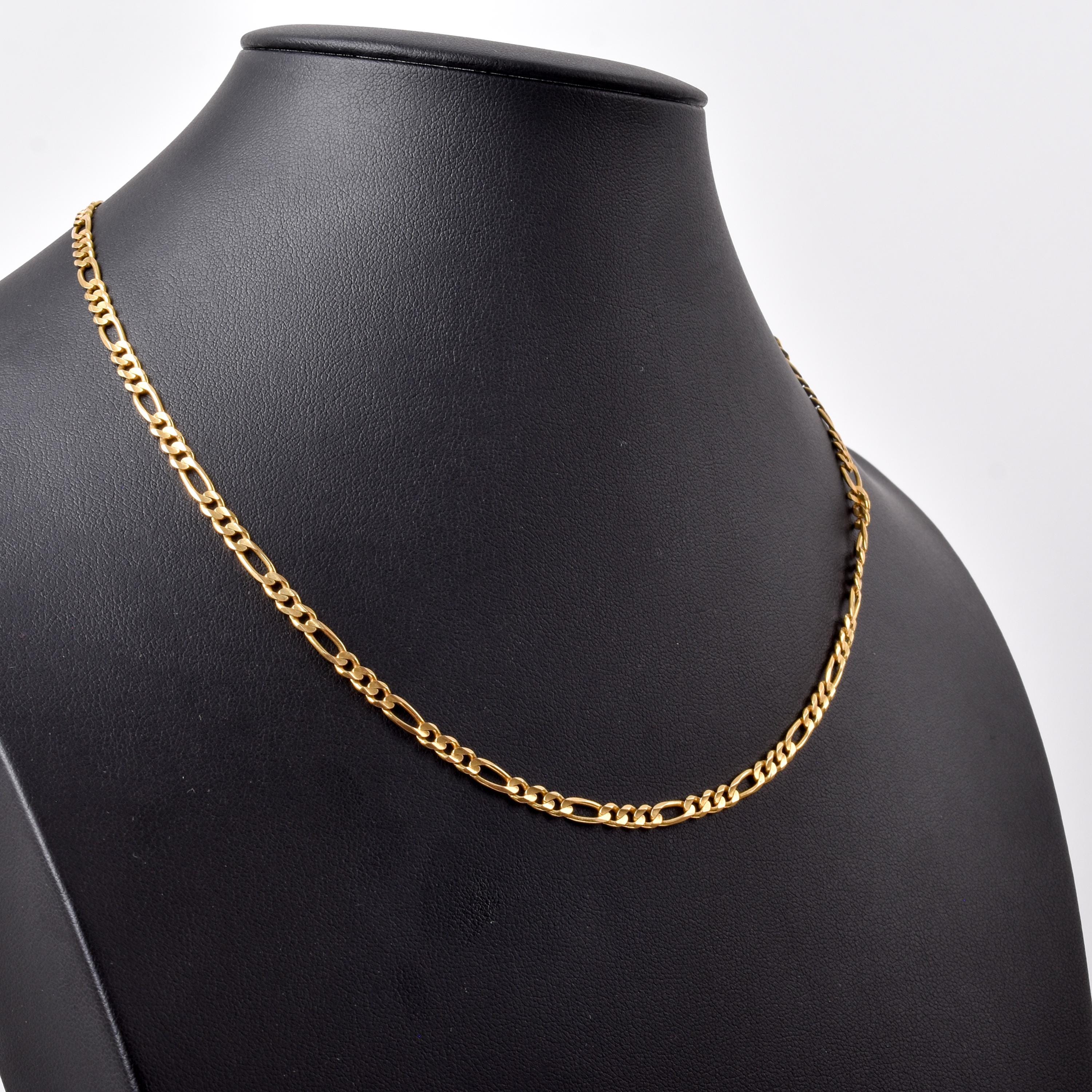 14K Gold Vintage Figaro Chain