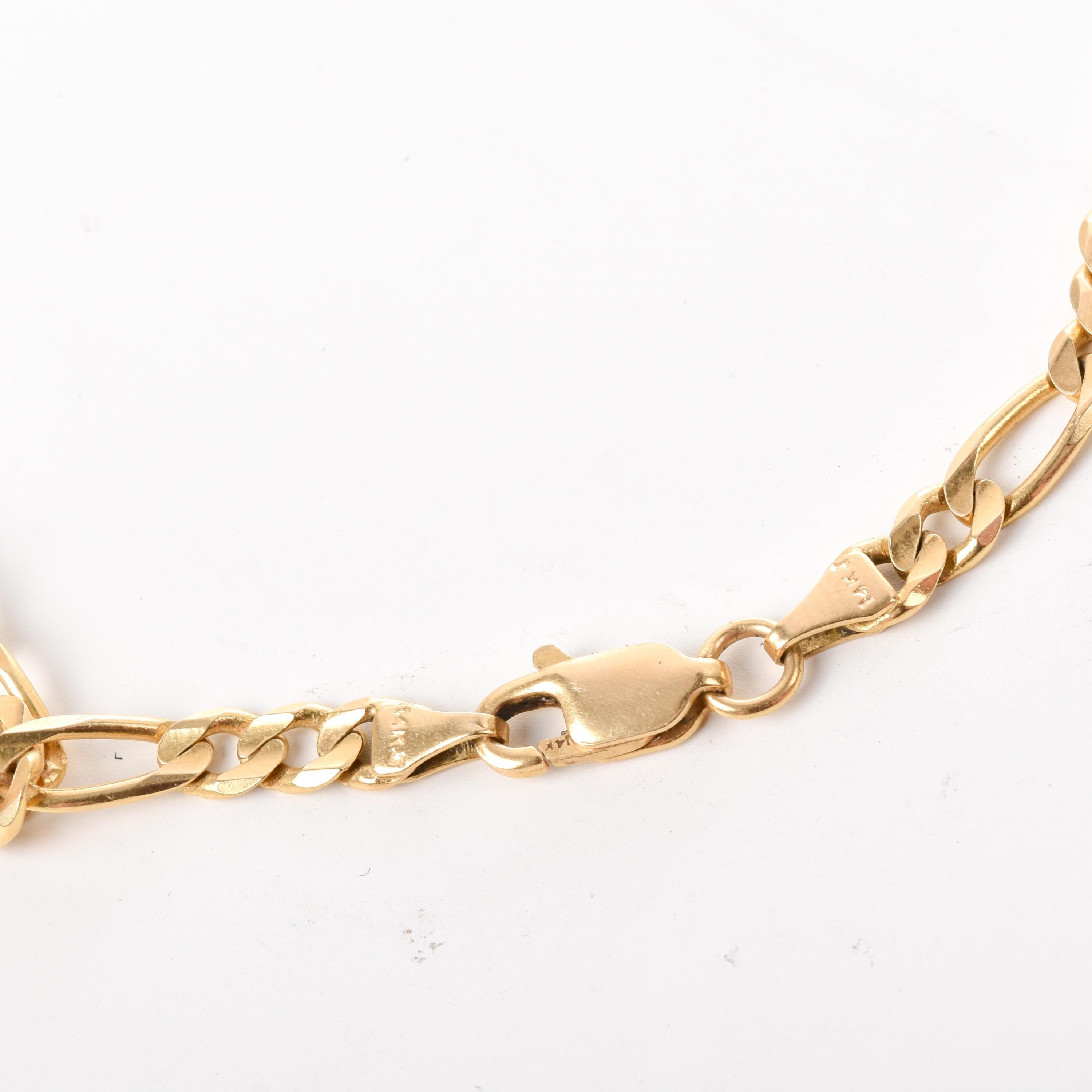 14K Gold Vintage Figaro Chain