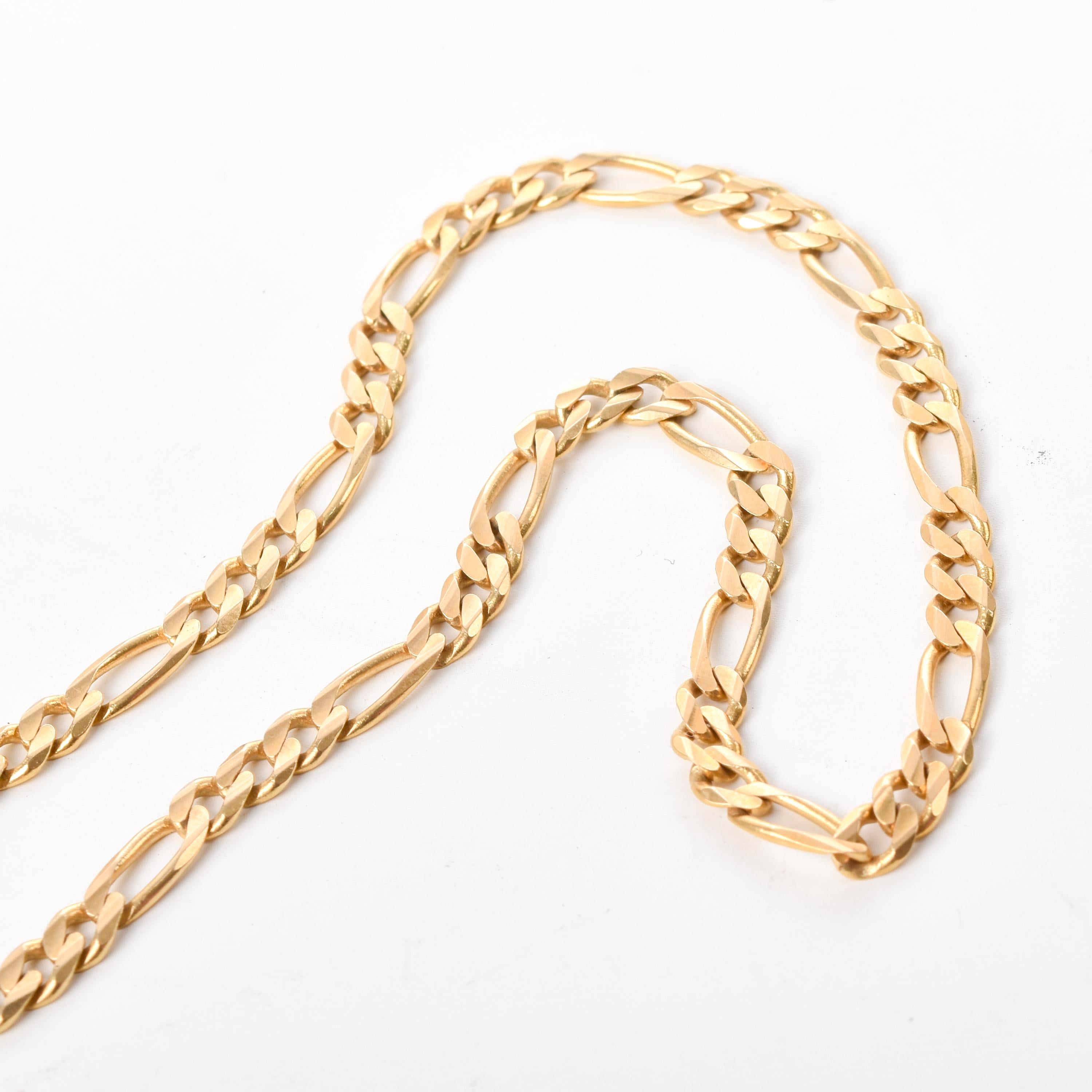 14K Gold Vintage Figaro Chain