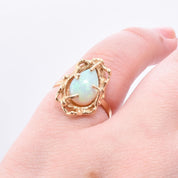 Brutalist 14K Gold Opal Nest Ring