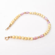 White Onyx Beaded Bracelet with 14K Gold Beads and Pink Freshwater Pearls