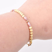 White Onyx Beaded Bracelet with 14K Gold Beads and Pink Freshwater Pearls