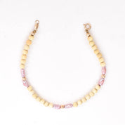 White Onyx Beaded Bracelet with 14K Gold Beads and Pink Freshwater Pearls