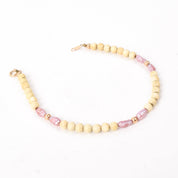 White Onyx Beaded Bracelet with 14K Gold Beads and Pink Freshwater Pearls