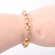 14K Two Tone Gold Unique Spring Chain Link Bracelet