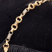 14K Two Tone Gold Unique Spring Chain Link Bracelet