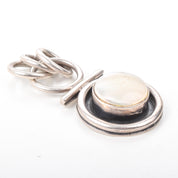 Modernist Mother of Pearl Sterling Silver Pendant