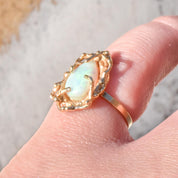 Brutalist 14K Gold Opal Nest Ring