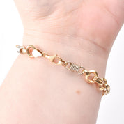 14K Two Tone Gold Unique Spring Chain Link Bracelet