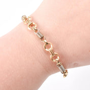 14K Two Tone Gold Unique Spring Chain Link Bracelet