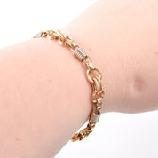 14K Two Tone Gold Unique Spring Chain Link Bracelet