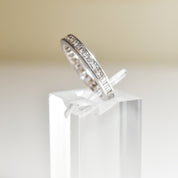 Antique Platinum Diamond Eternity Ring, Anniversary/Engagement Ring, Size 6 US