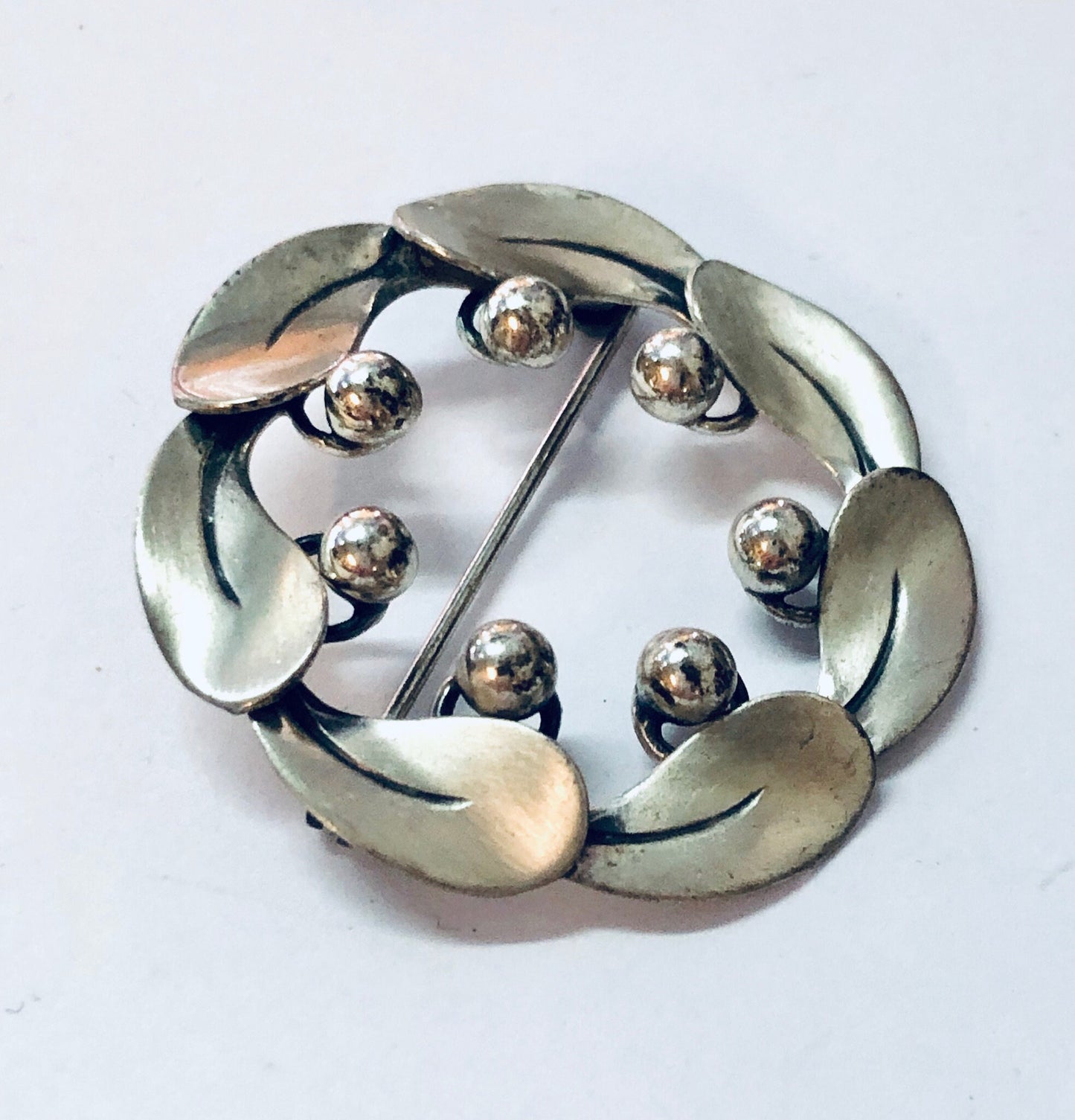 Vintage Brooch, Beau Sterling, Beau Jewelry, Wreath Brooch, Silver Brooch, Round Pin, Vintage Jewelry, Vintage Pin, Unique Jewelry, 925 Pin