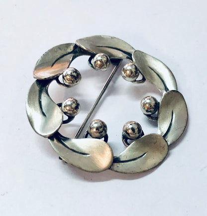 Vintage Brooch, Beau Sterling, Beau Jewelry, Wreath Brooch, Silver Brooch, Round Pin, Vintage Jewelry, Vintage Pin, Unique Jewelry, 925 Pin