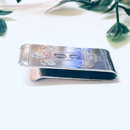 Vintage Money Clip, Silver Money Clip, Monogrammed Clip, CD Initials, Money Holder, Silver Accessories, Unique Accessories, 925 Clip, Silver