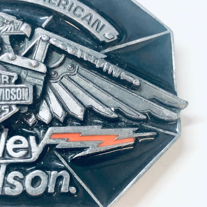 Vintage Harley Davidson eagle belt buckle, collectible biker accessories and gear