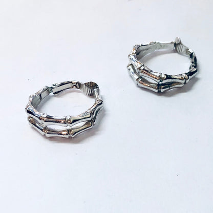 Vintage Earrings, Clip On Earrings, Bamboo Hoop Earrings, Trifari Earrings, Trifari Jewelry, Vintage Jewelry, Costume Jewelry, Silver Toned