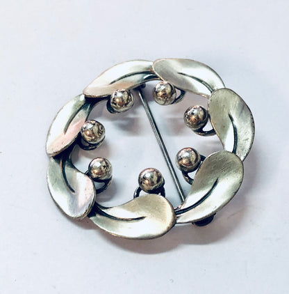 Vintage Brooch, Beau Sterling, Beau Jewelry, Wreath Brooch, Silver Brooch, Round Pin, Vintage Jewelry, Vintage Pin, Unique Jewelry, 925 Pin