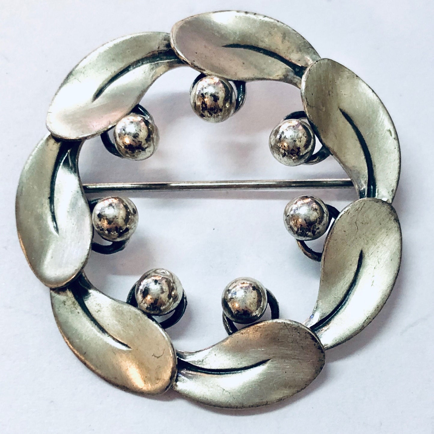 Vintage Brooch, Beau Sterling, Beau Jewelry, Wreath Brooch, Silver Brooch, Round Pin, Vintage Jewelry, Vintage Pin, Unique Jewelry, 925 Pin