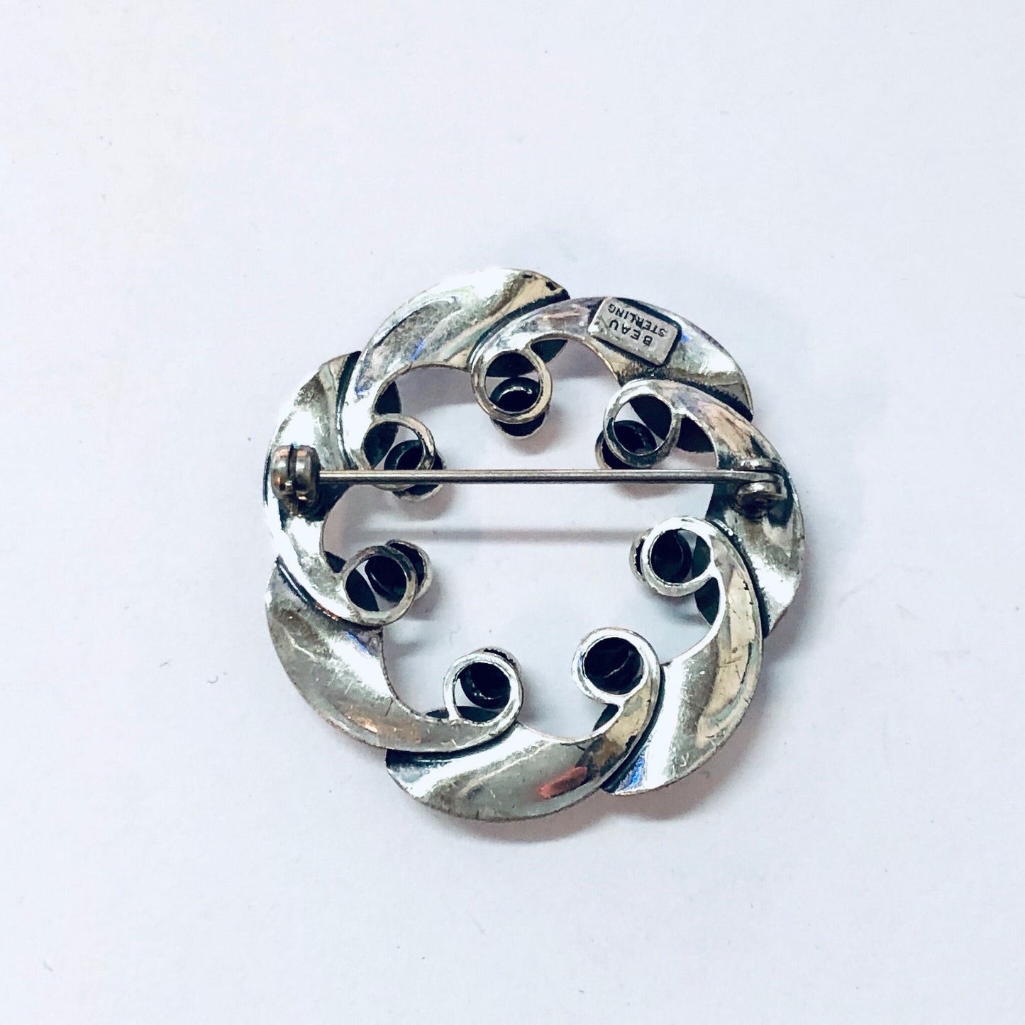 Vintage Brooch, Beau Sterling, Beau Jewelry, Wreath Brooch, Silver Brooch, Round Pin, Vintage Jewelry, Vintage Pin, Unique Jewelry, 925 Pin