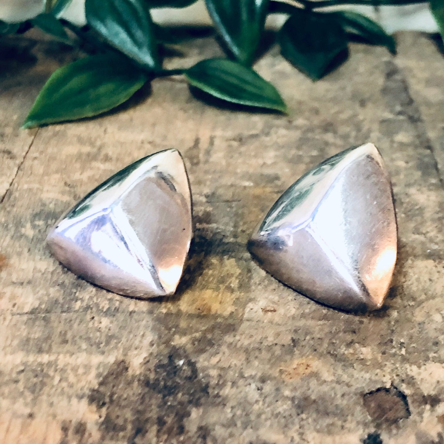 Vintage Earrings, Silver Earrings, Taxco Jewelry, Pierced Ears, Statement Jewelry, Triangle Earrings, Geometric Earrings, Vintage Jewelry