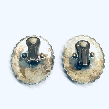 Concho and Elephant Clip On Earrings, Elephant Jewelry, Silver Conchos, Animal Jewelry, Gold Elephants