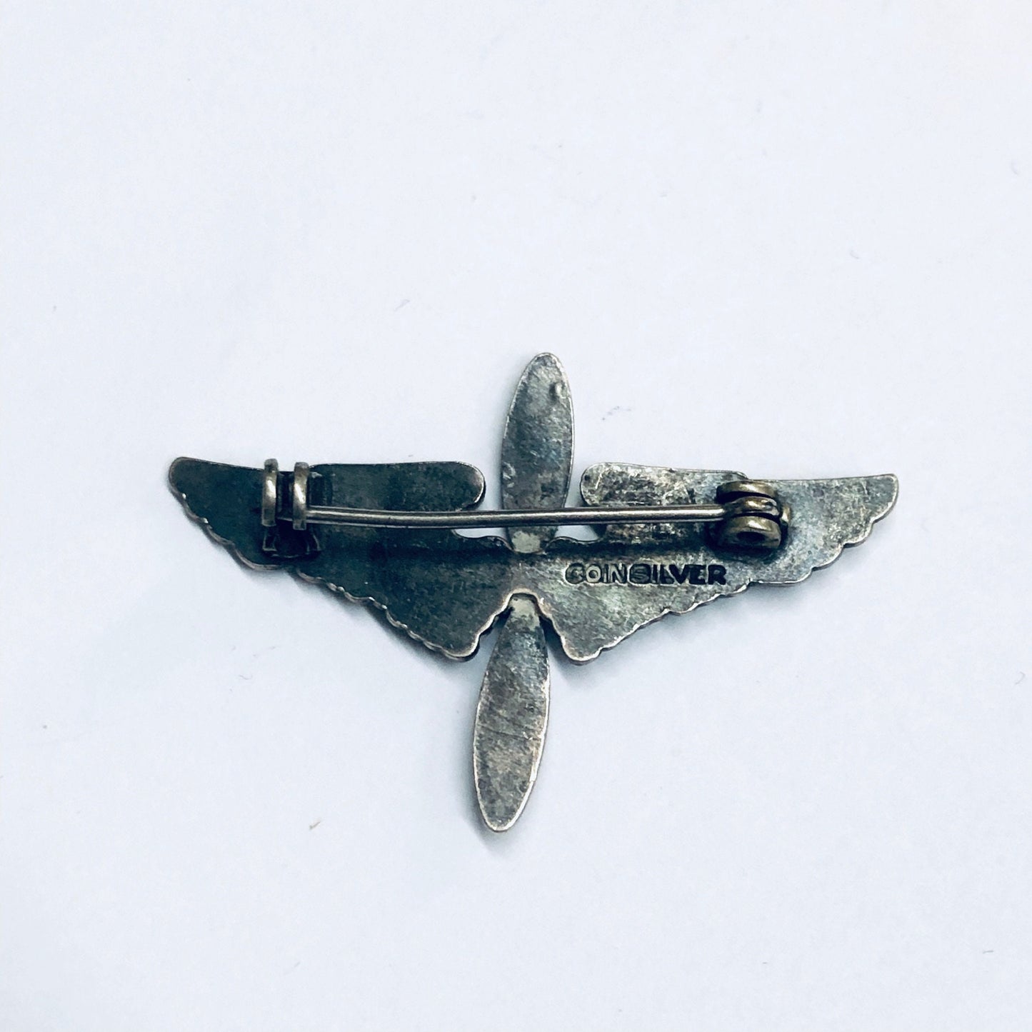 Wings with Propeller Pin, US Air Force Pin, Pilot Wings, Propellor and Wings, Silver Pin, Aviation Pin