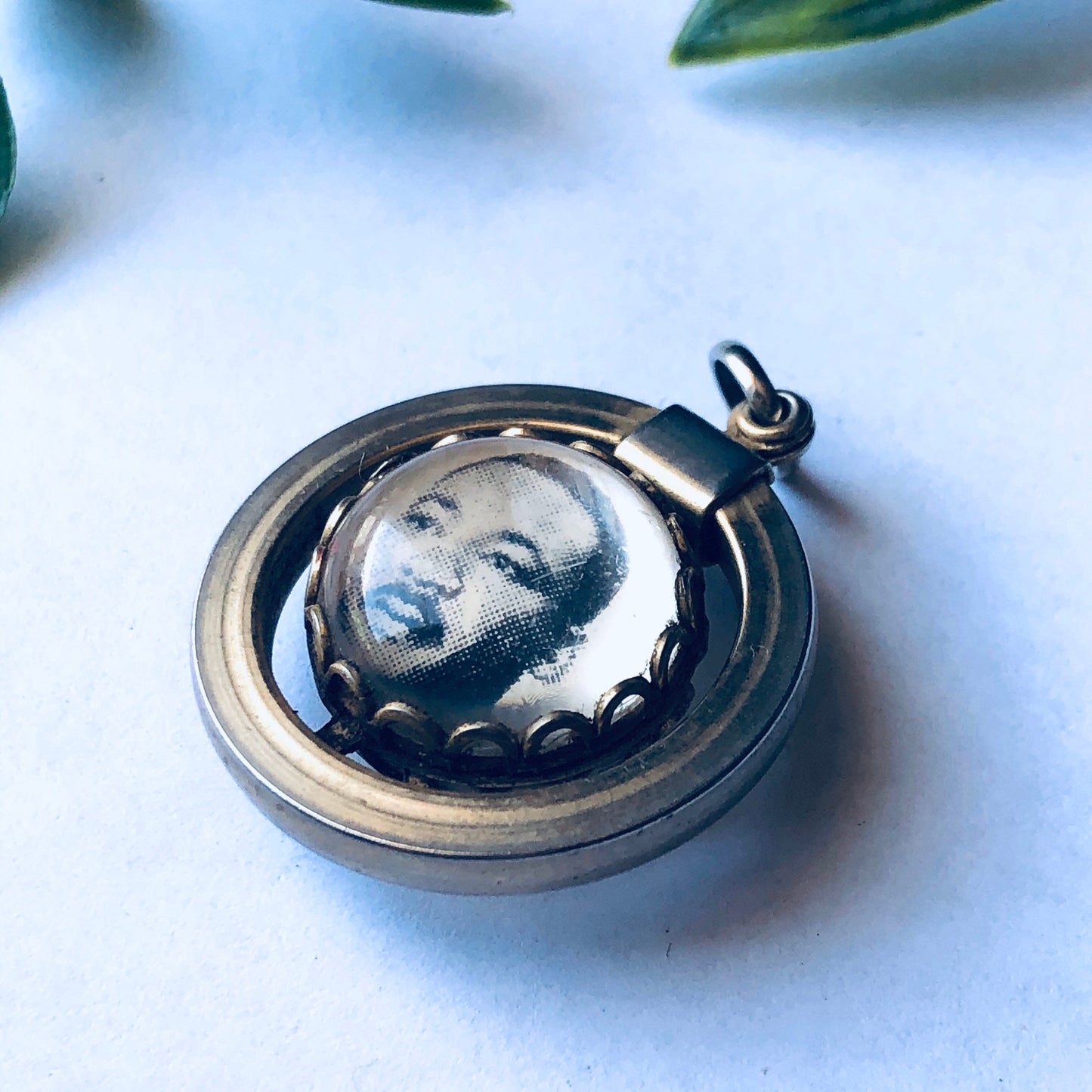 Vintage gold-toned Martin Luther King Jr. spinner pendant with "I Have a Dream" inscription on memorial jewelry.