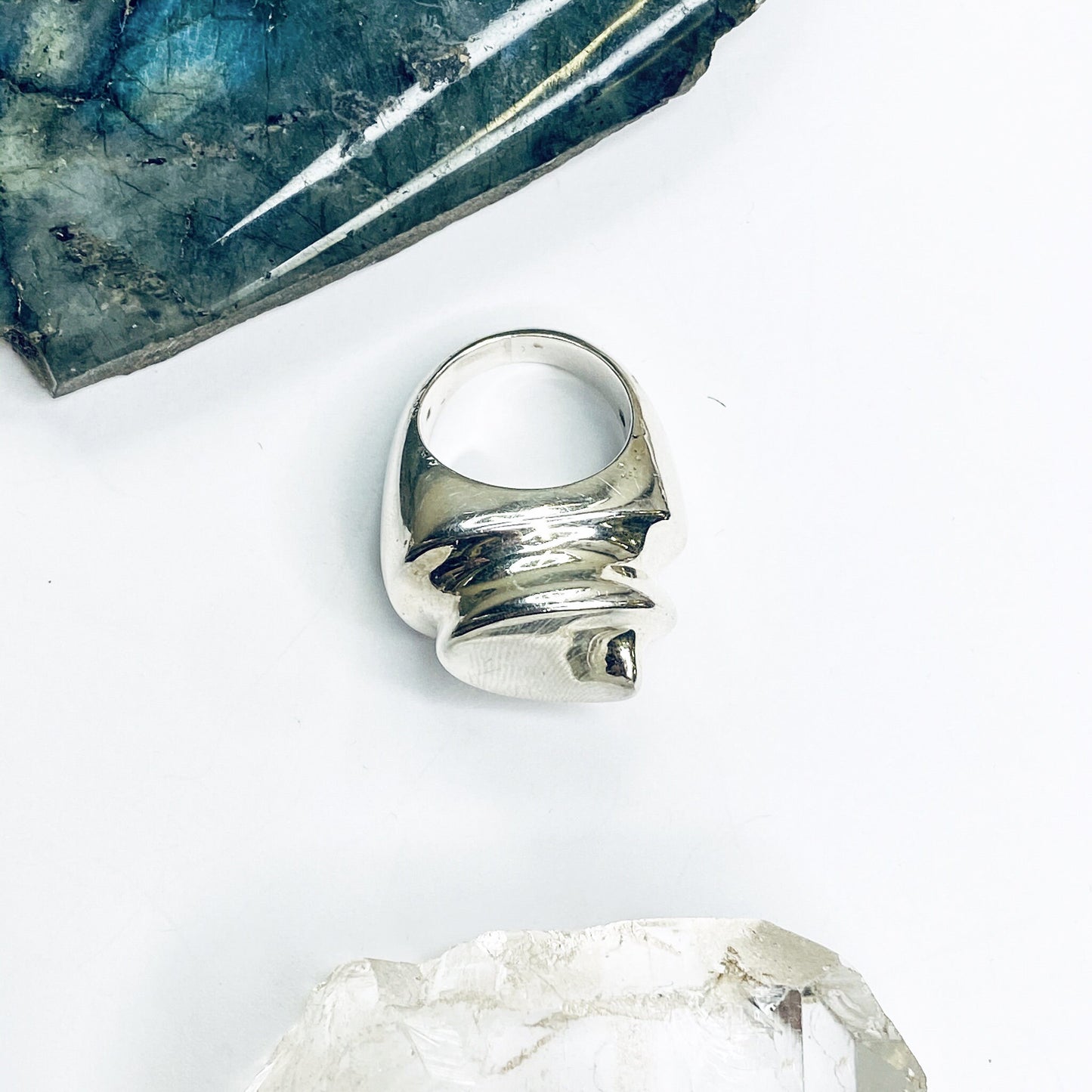 Vintage Patricia Von Musulin Sterling Silver Ring, Abstract Chunky Silver Ring, Modern Style Sterling Ring