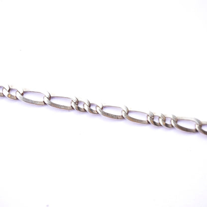 Vintage Italian Sterling Silver Figaro Chain Bracelet, 925 TDP Figaro Bracelet, 2 Link Figaro ChainBracelet, Minimalist Sterling Bracelet