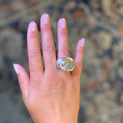 Vintage Patricia Von Musulin Sterling Silver Ring, Abstract Chunky Silver Ring, Modern Style Sterling Ring