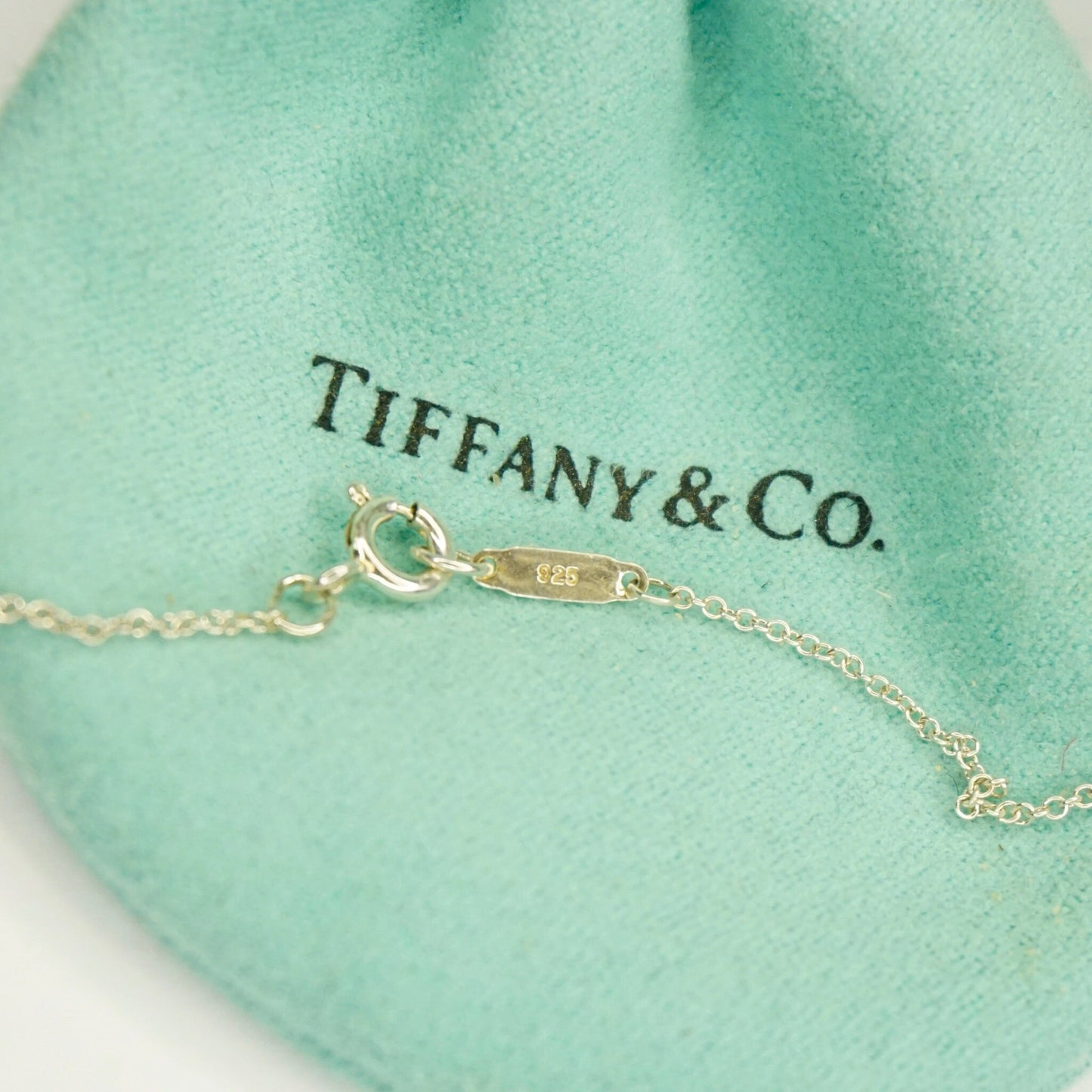 Tiffany & Co. Sterling Silver Lariat Necklace on Tiffany Blue Box