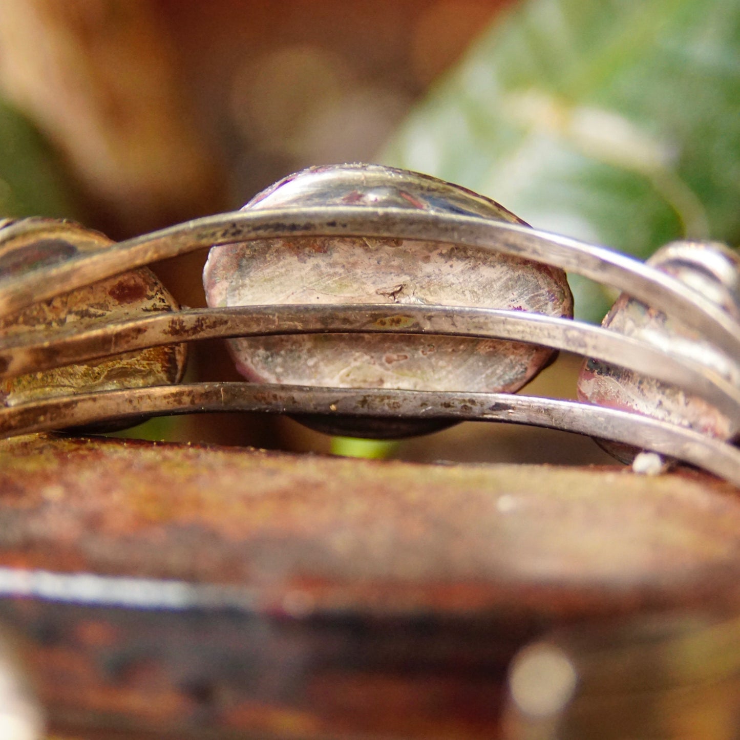 Vintage Native American Turquoise Cuff Bracelet, Navajo Cuff With 3 Silver Set Natural Turquoise Stones, 3-Prong Cuff, Old Pawn Jewelry